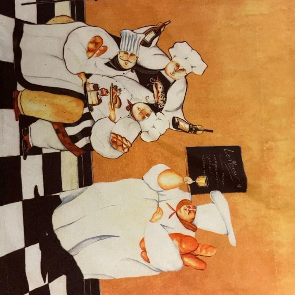 Pair of Fat Chef Cafe Curtains French Cafe